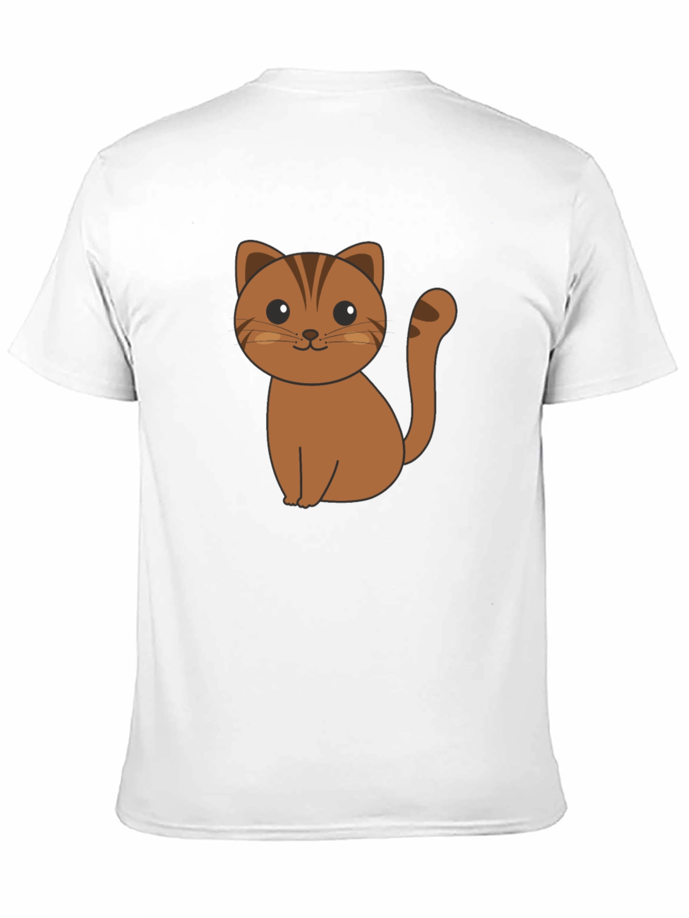 Cute Cartoon Cat Graphic Print Black T-Shirt