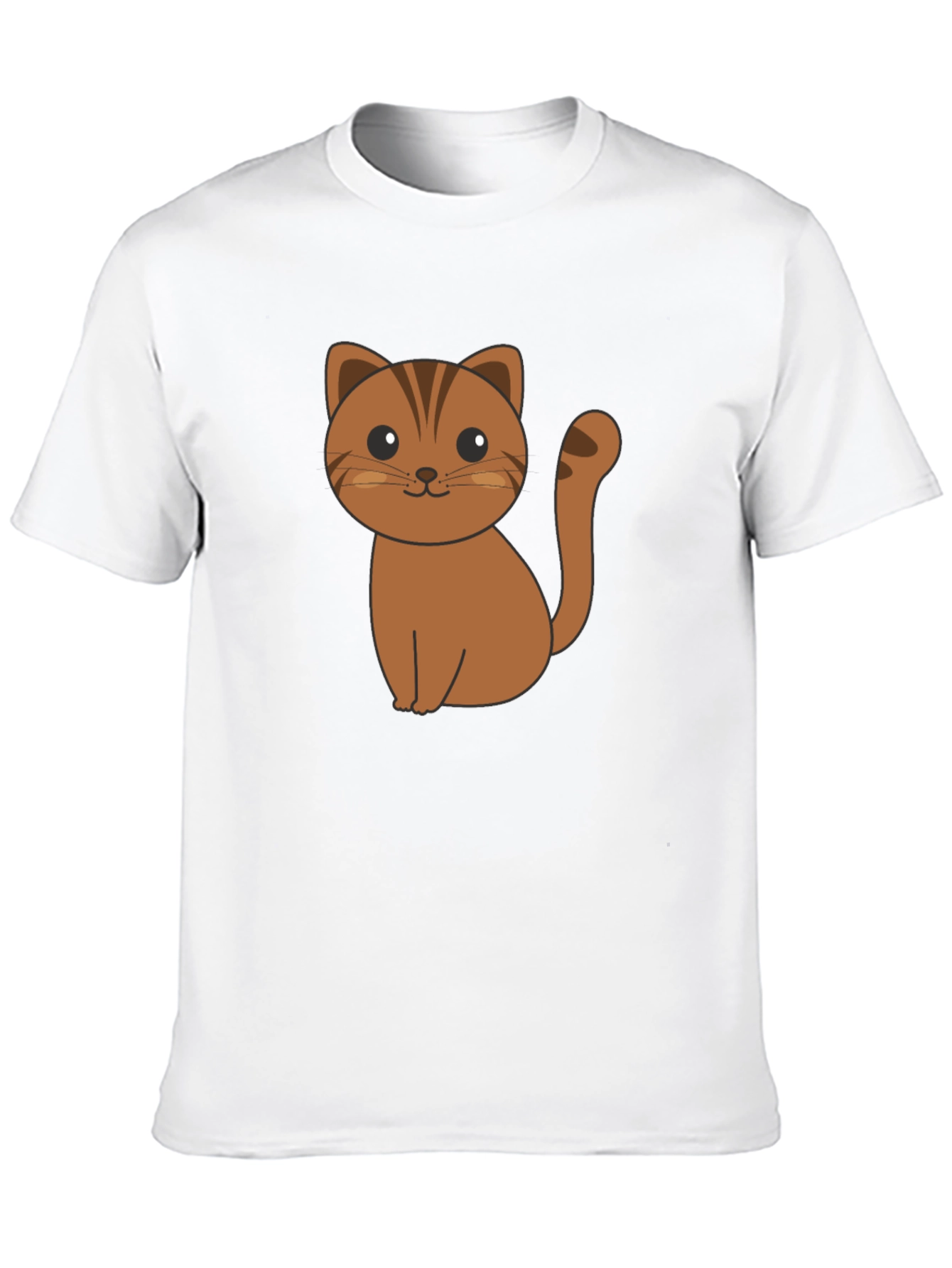 Cute Cartoon Cat Graphic Print Black T-Shirt