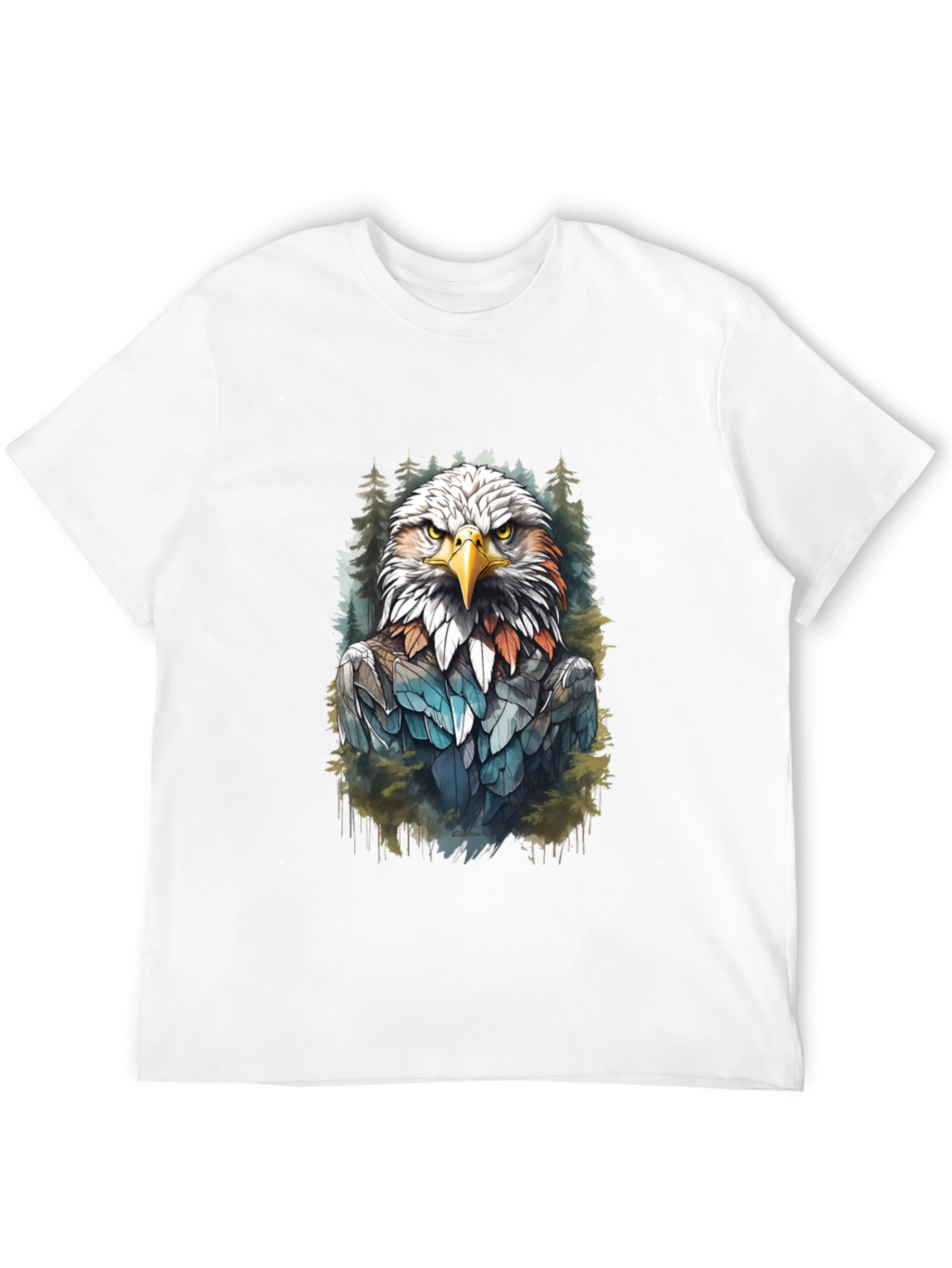 Eagle Graphic Print Black T-Shirt