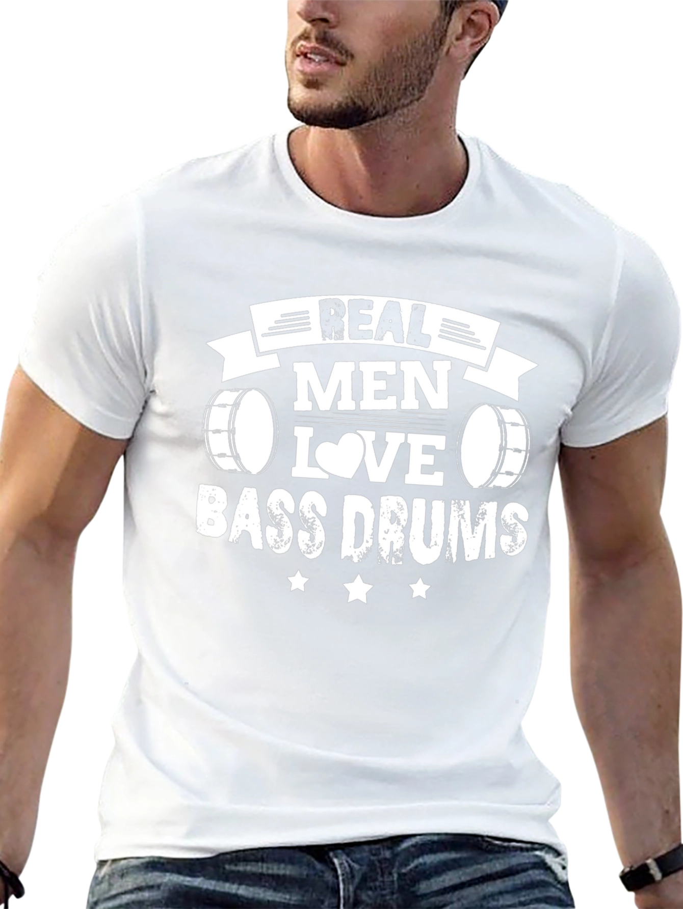 Real Men Love Bass Drums Graphic T-Shirt