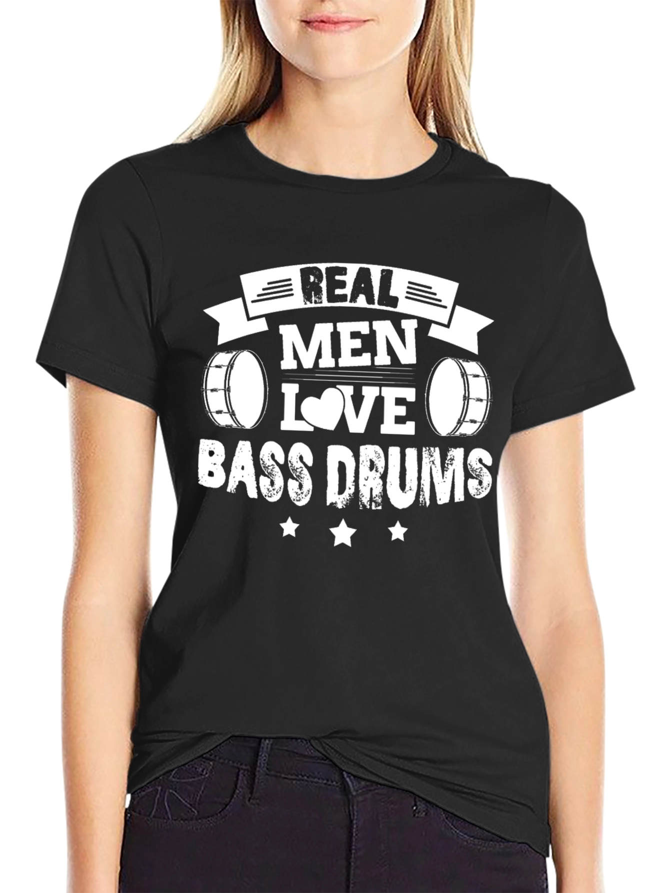 Real Men Love Bass Drums Graphic T-Shirt