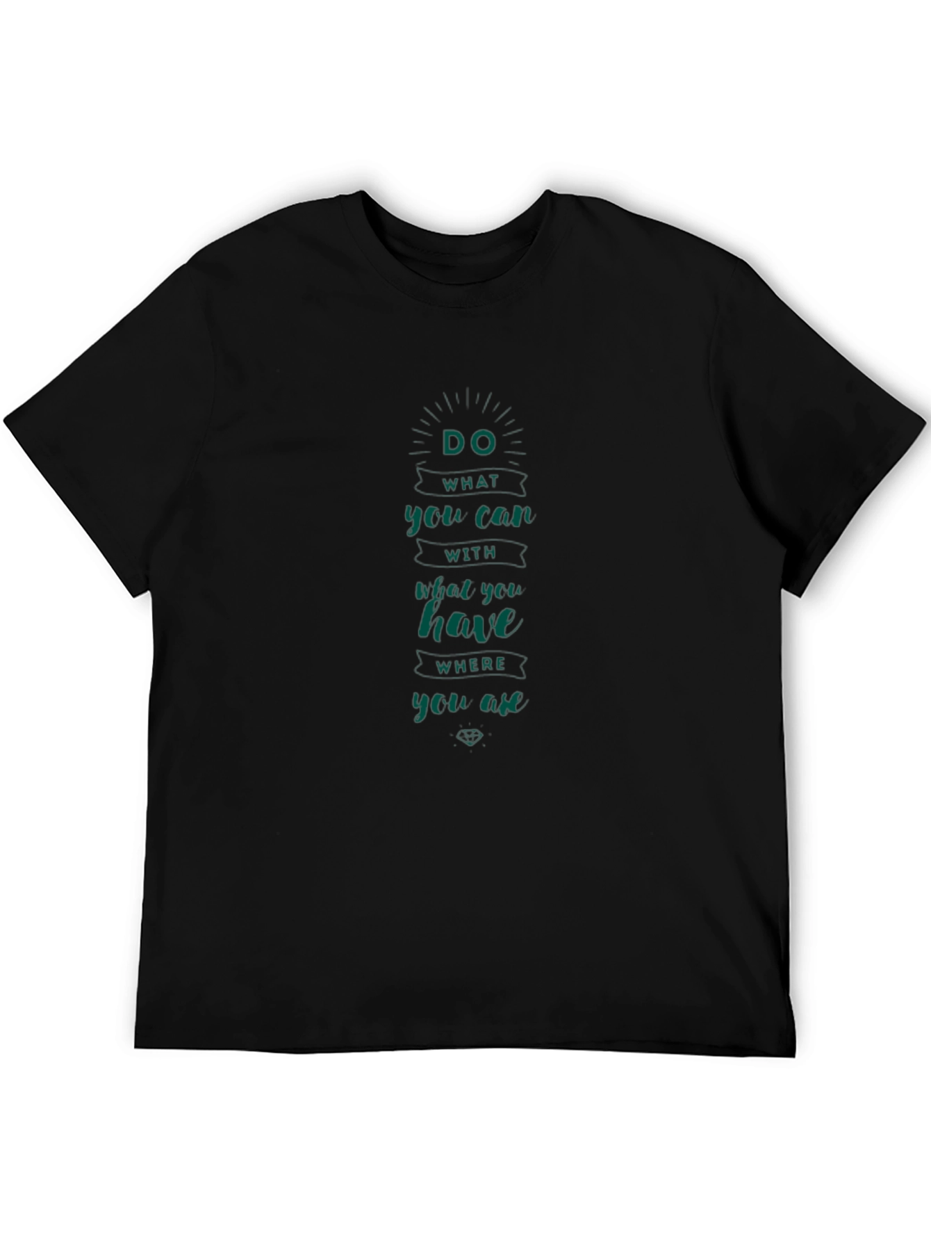 Inspirational Quote Graphic Tee - Casual Black T-Shirt