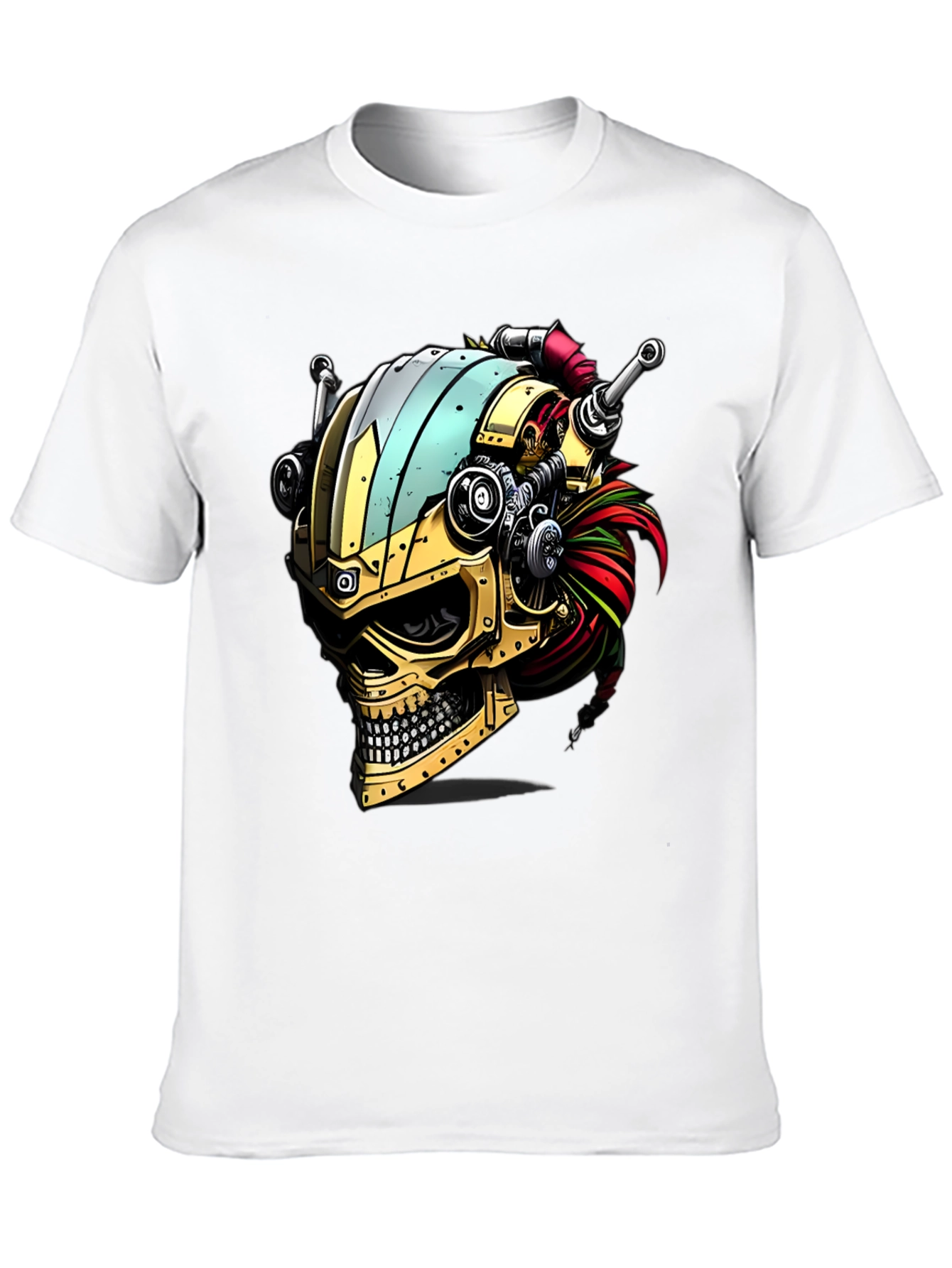 Steampunk Skull T-Shirt - Gearhead Viking Style