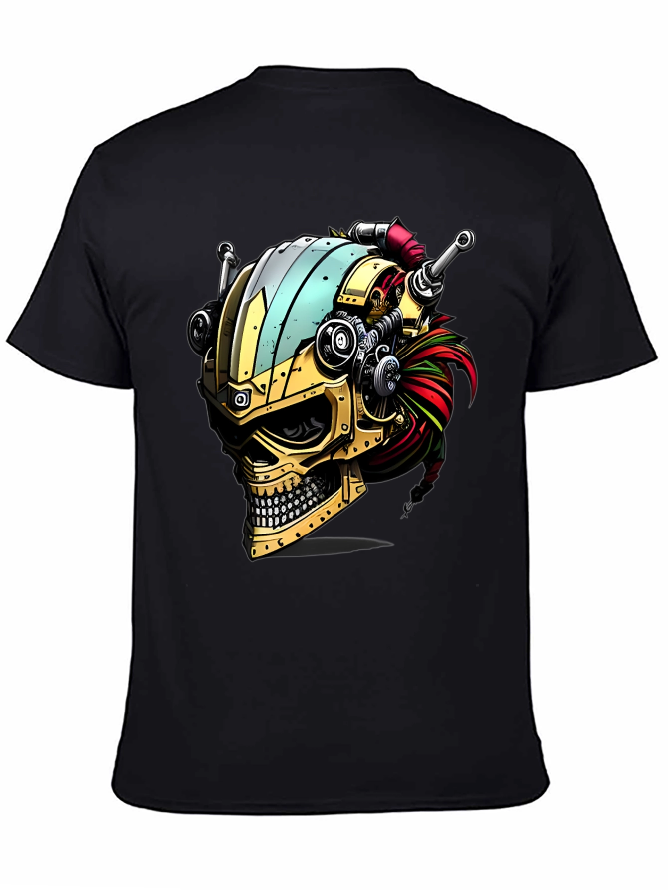 Steampunk Skull T-Shirt - Gearhead Viking Style