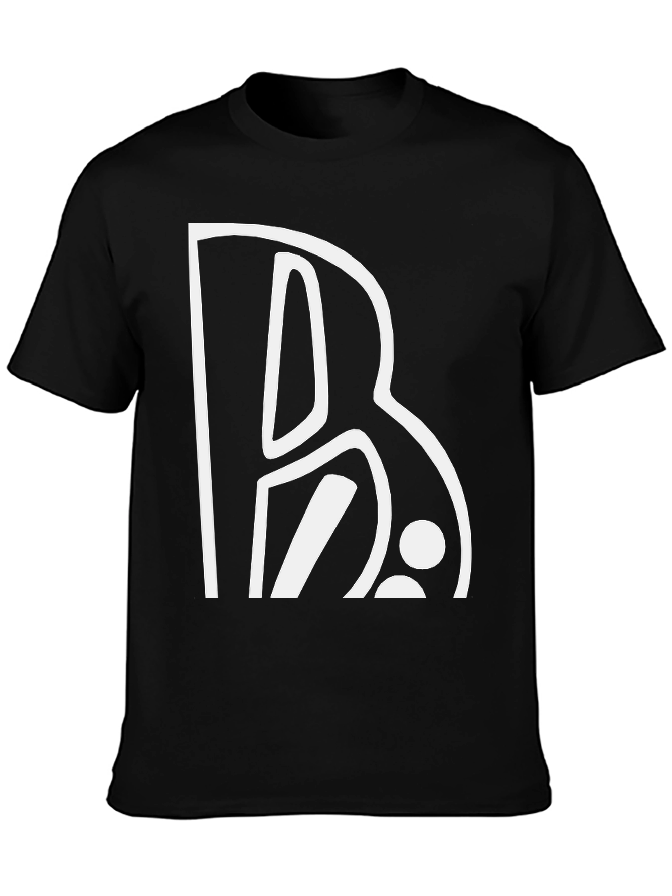 Abstract Initial B Graphic Tee - Black Cotton Blend