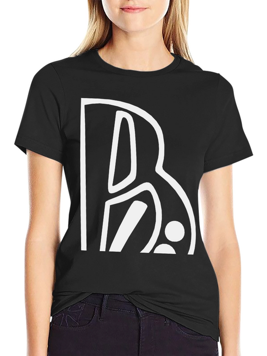 Abstract Initial B Graphic Tee - Black Cotton Blend