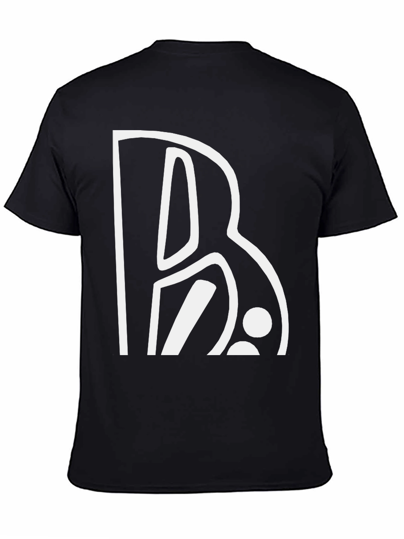Abstract Initial B Graphic Tee - Black Cotton Blend