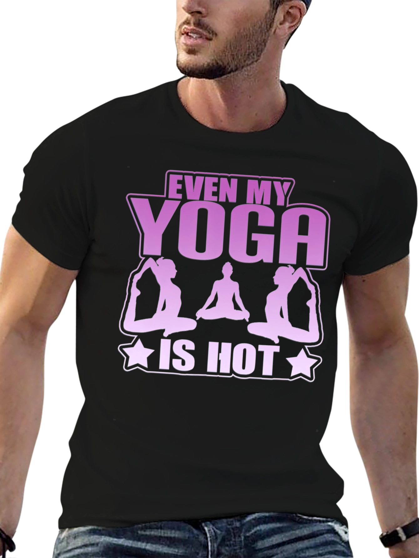Even My Yoga Is Hot Black T-Shirt