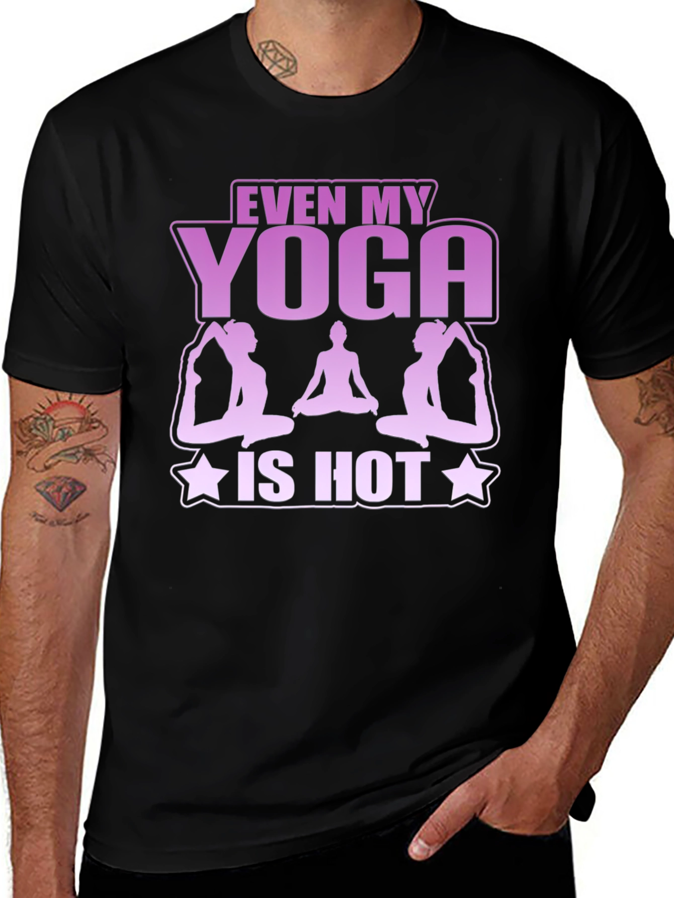 Even My Yoga Is Hot Black T-Shirt