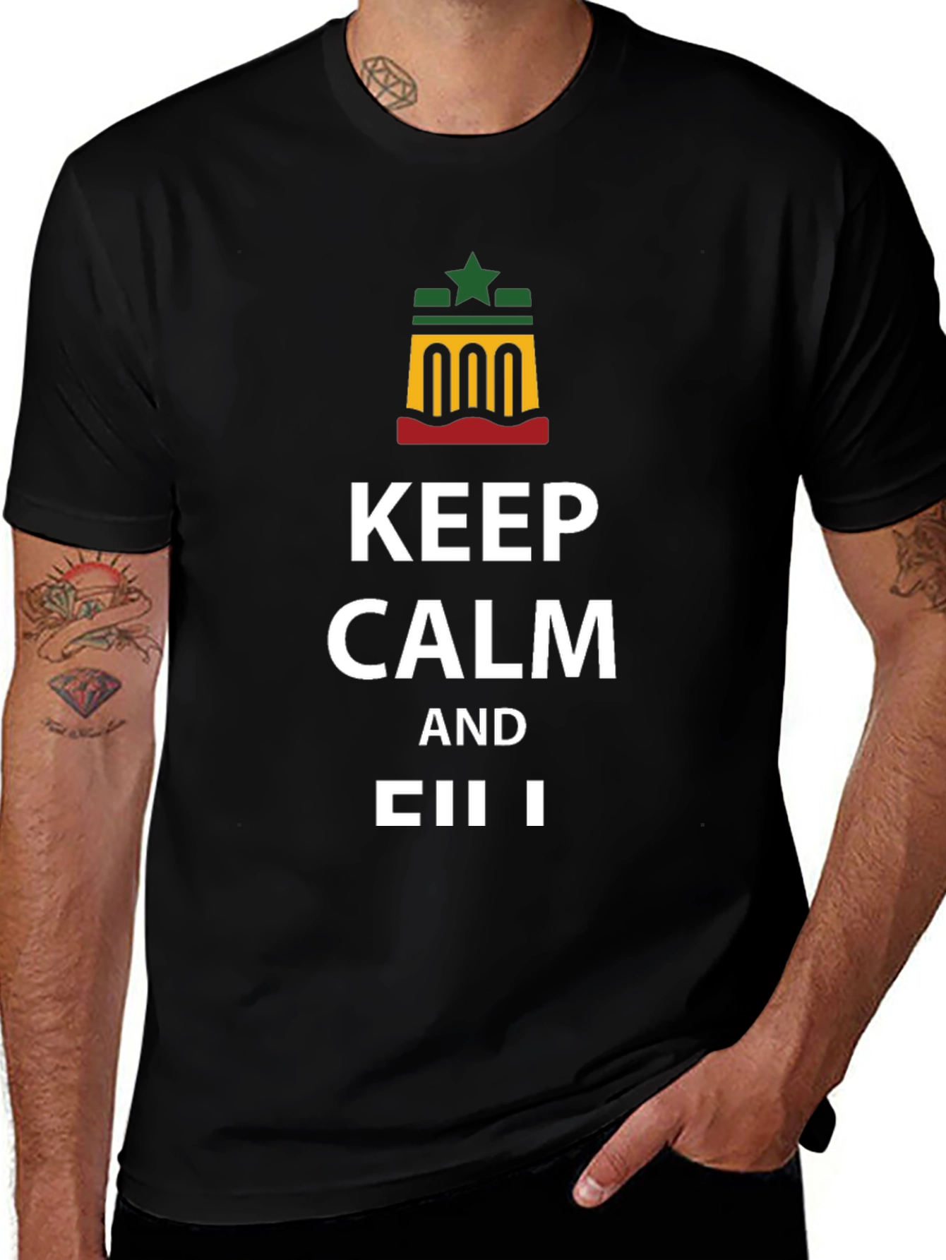 Keep Calm and Eat Efo Riro Black T-Shirt