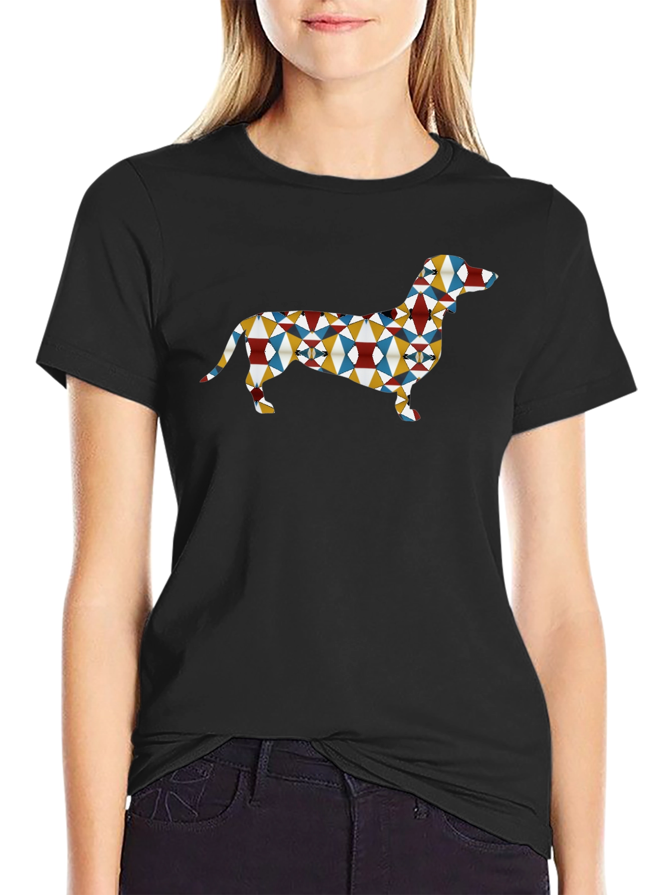 Geometric Dachshund Dog T-Shirt