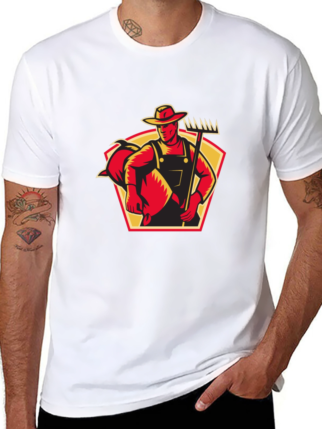 Farmer Graphic Black T-Shirt