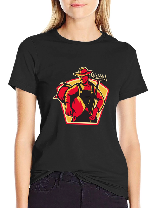 Farmer Graphic Black T-Shirt