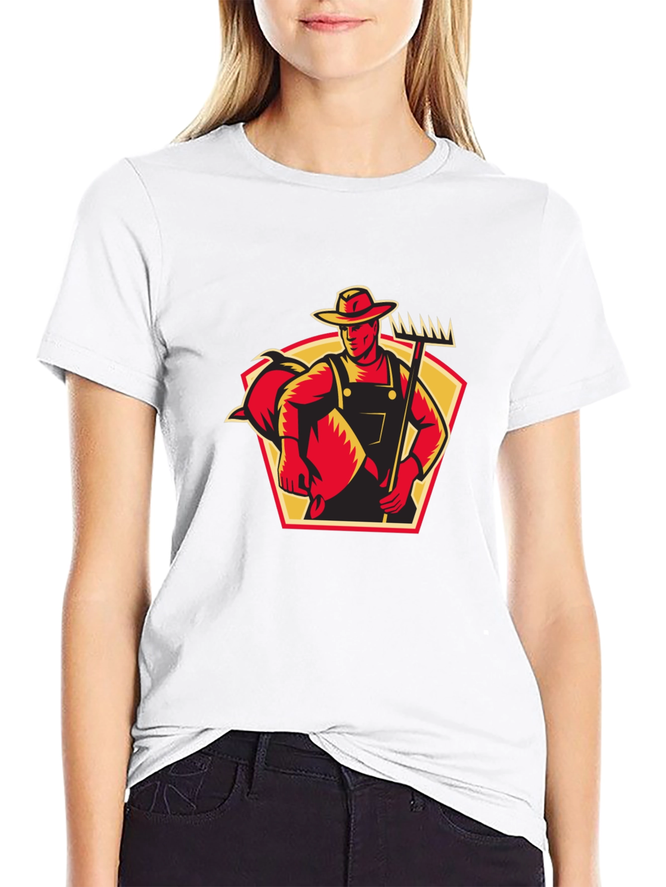 Farmer Graphic Black T-Shirt
