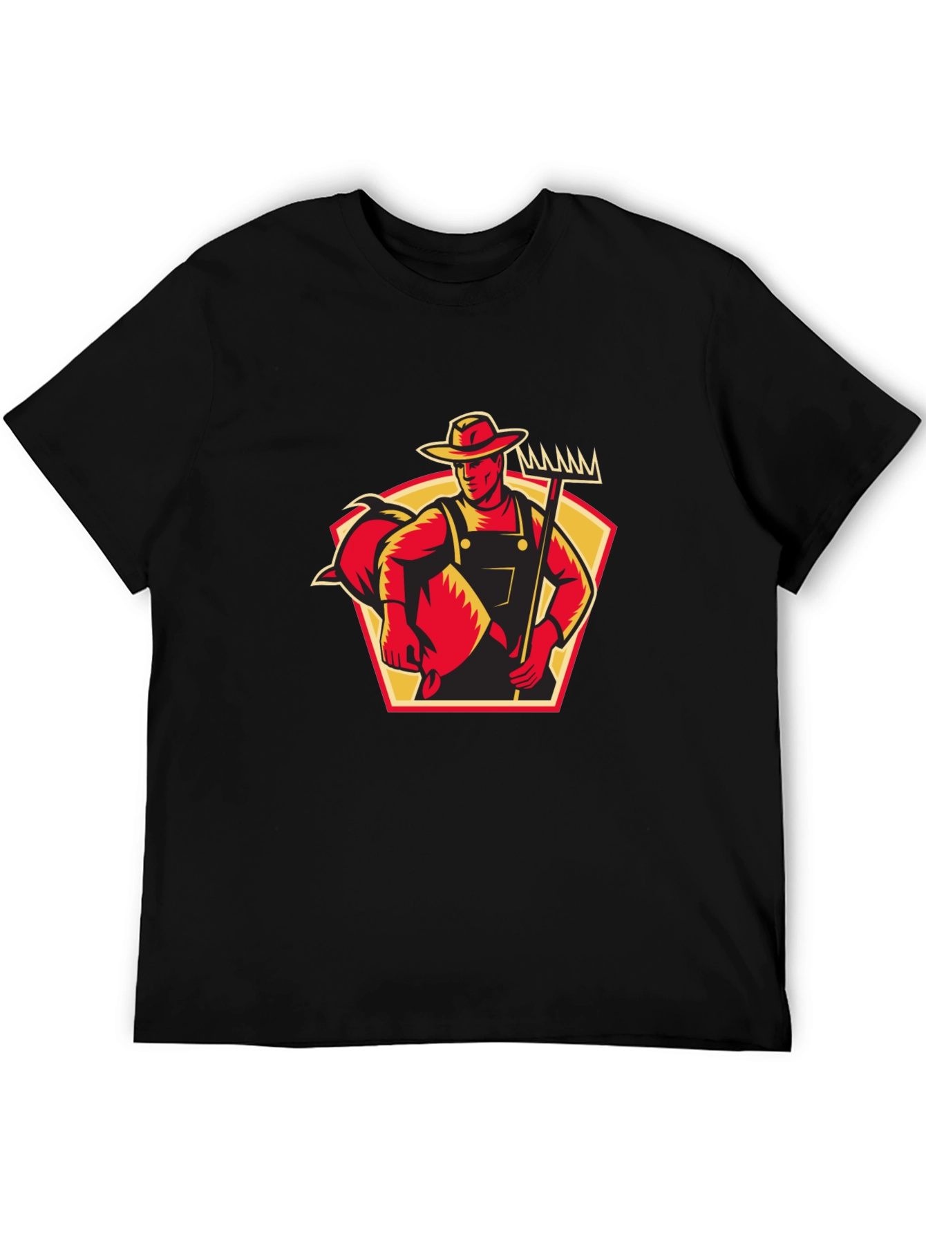 Farmer Graphic Black T-Shirt