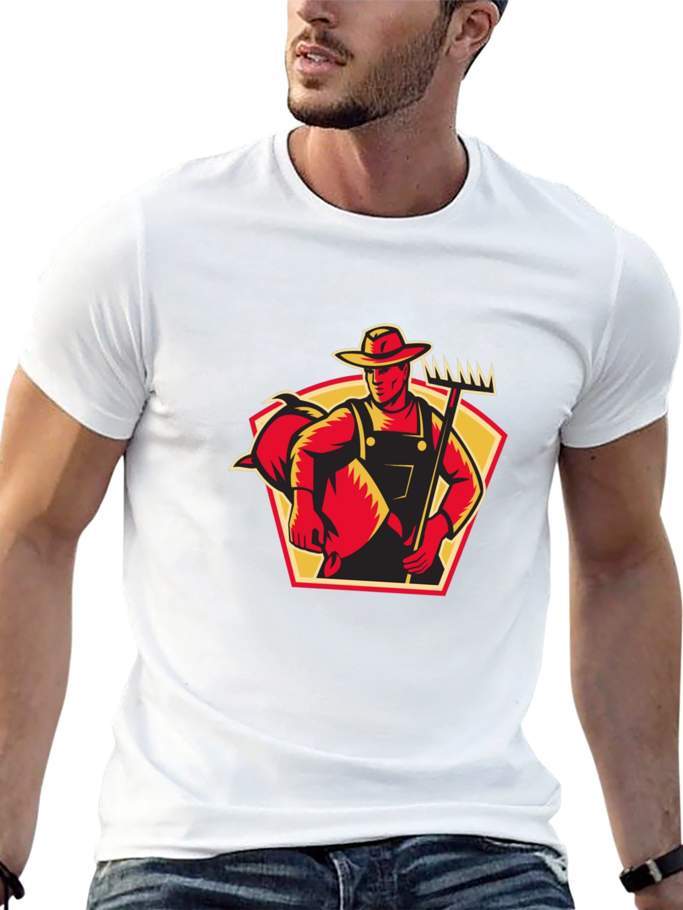 Farmer Graphic Black T-Shirt
