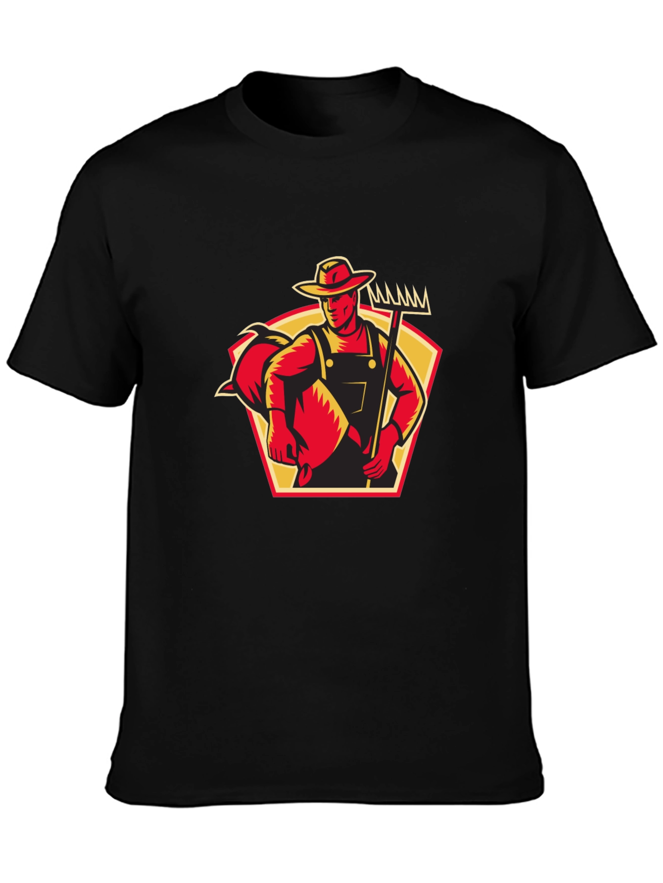 Farmer Graphic Black T-Shirt