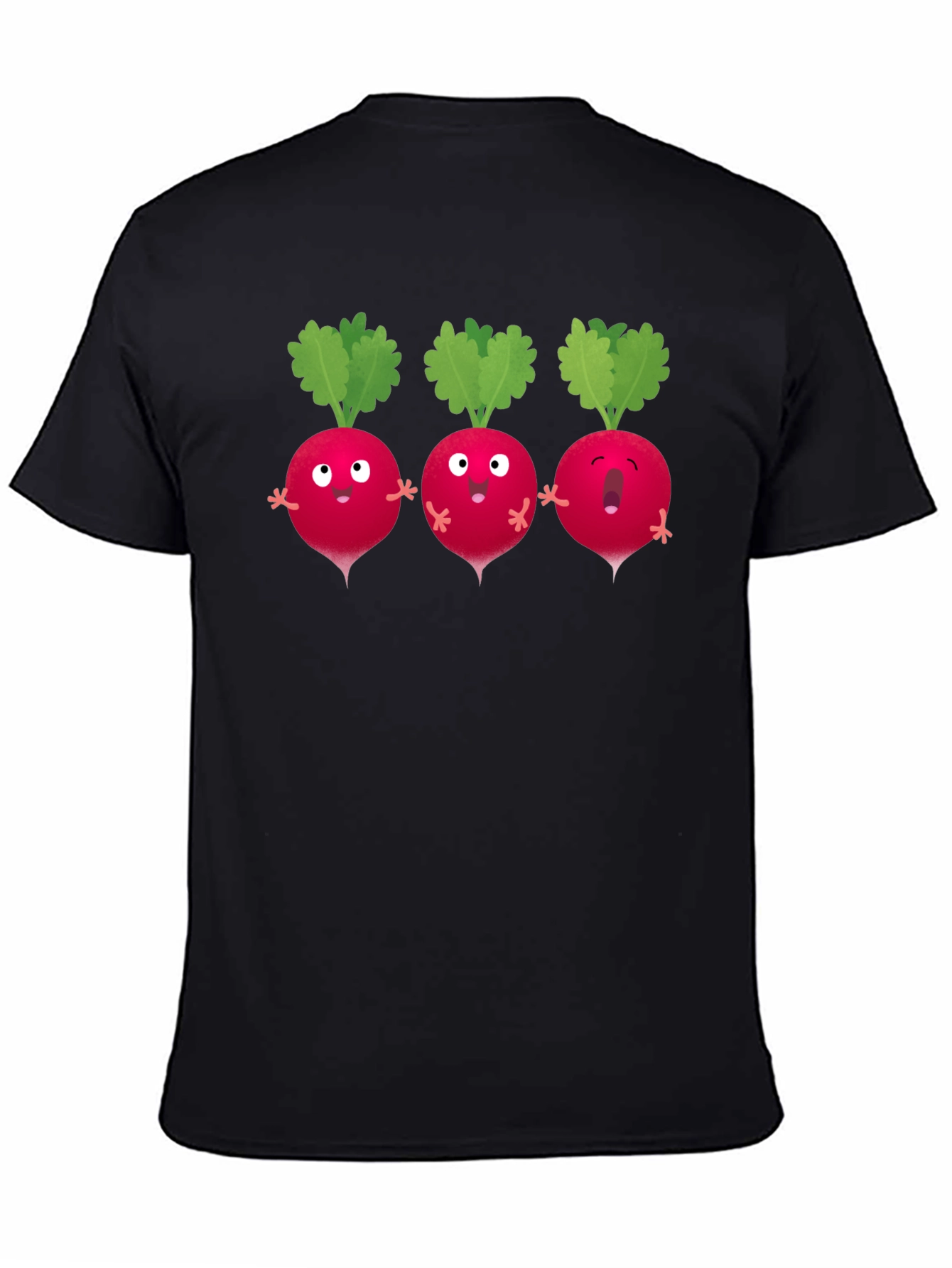 Radish Trio Graphic T-Shirt - Black Cotton Tee