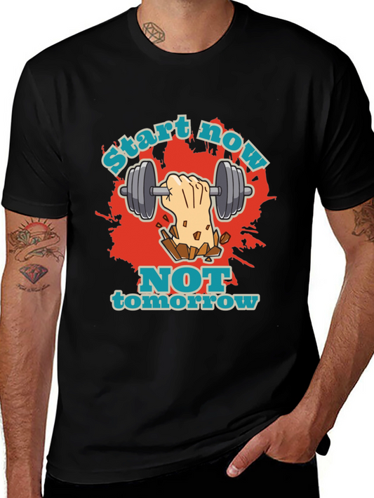 Start Now T-Shirt: Motivational Gym Workout Tee