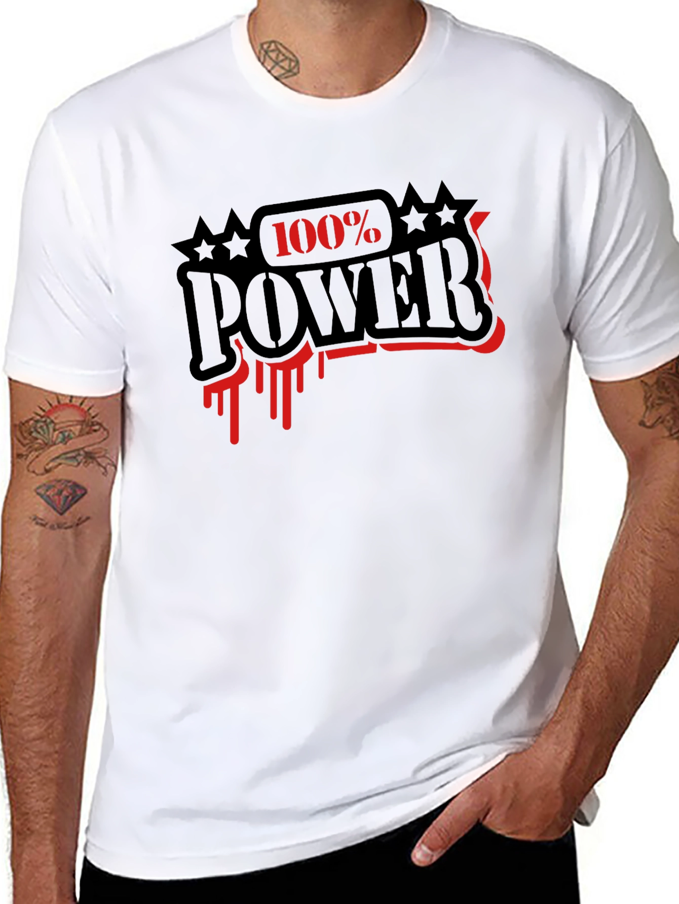 100% Power Graphic T-Shirt - Black