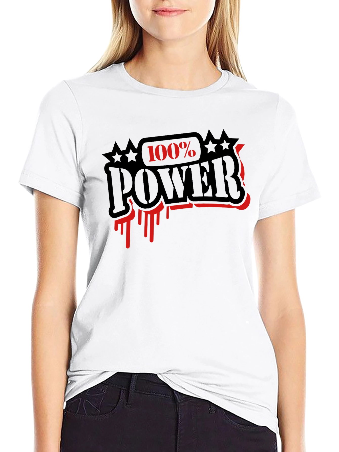 100% Power Graphic T-Shirt - Black