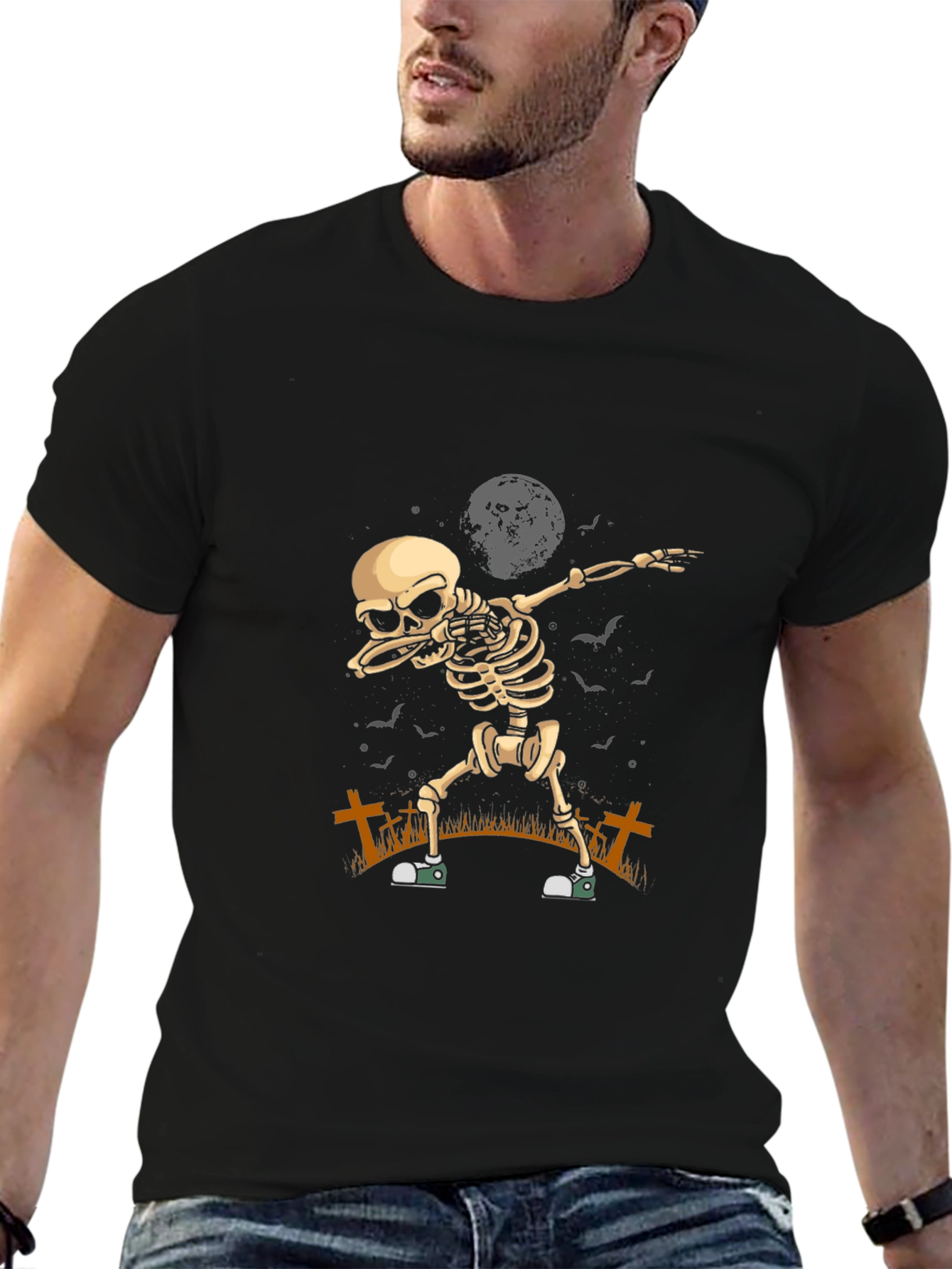 Halloween Skeleton Dabbing T-Shirt