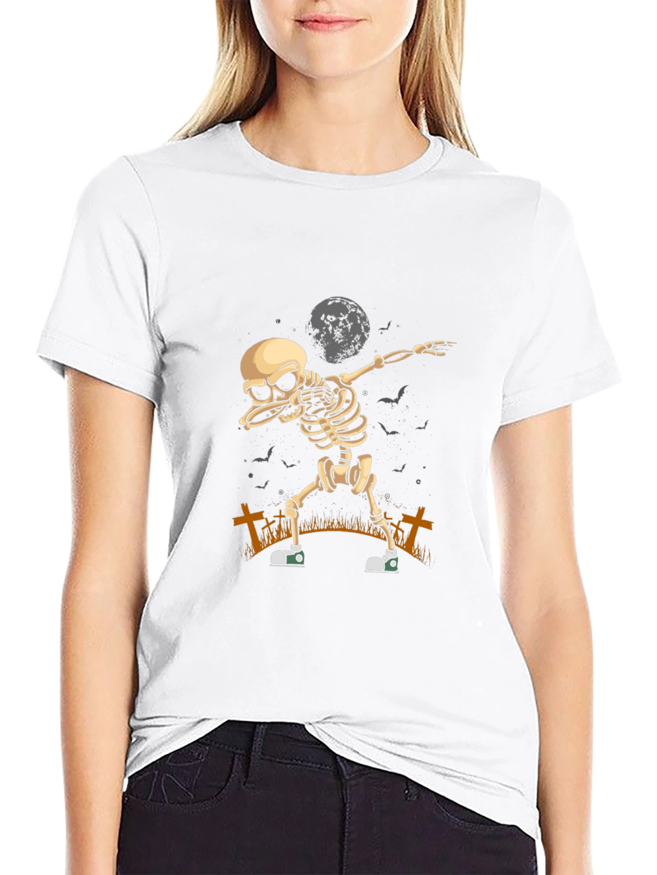 Halloween Skeleton Dabbing T-Shirt
