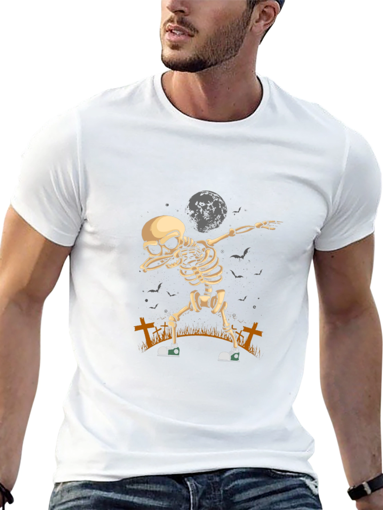 Halloween Skeleton Dabbing T-Shirt