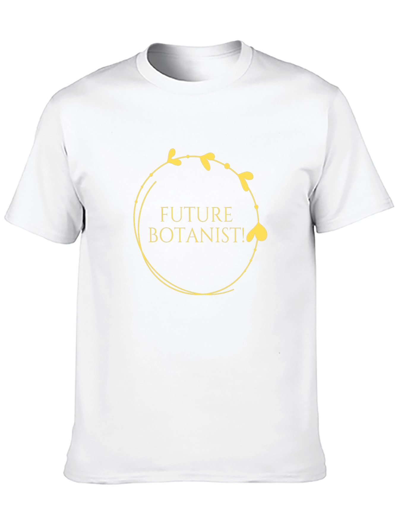Future Botanist Black T-Shirt with Gold Botanical Design