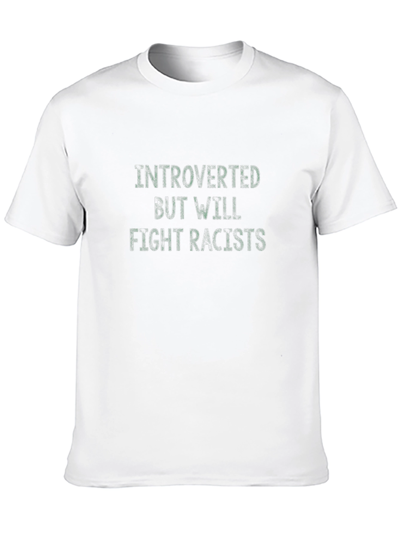 Introverted But Will Fight Racists Black T-Shirt