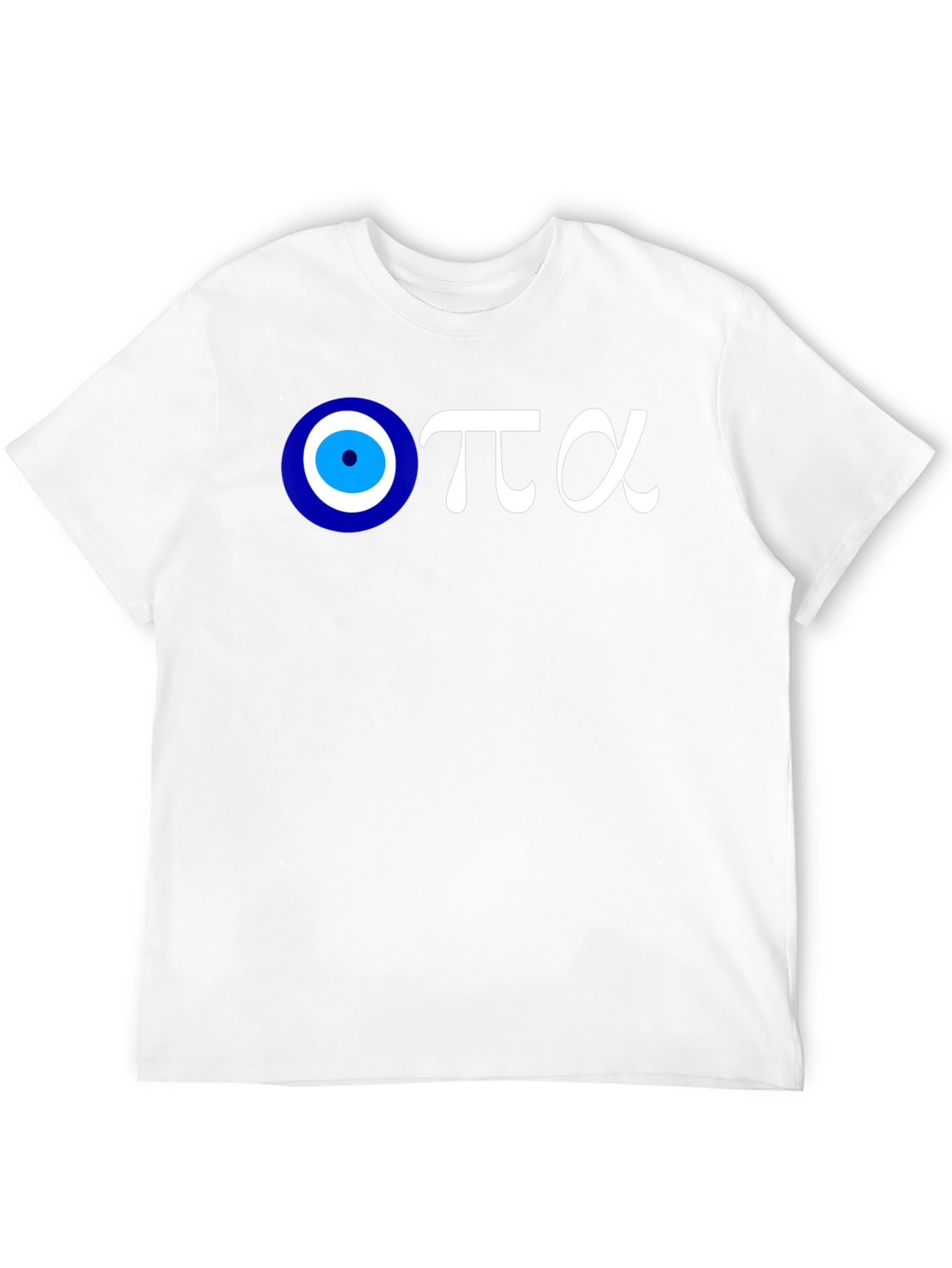 Evil Eye Greek Letters Black Cotton T-Shirt