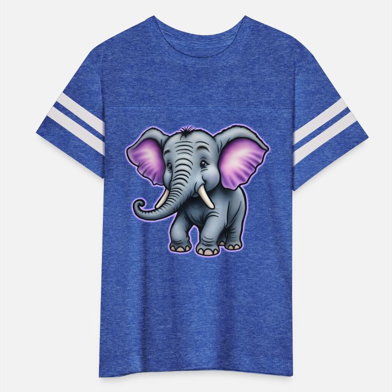 AI Airbrushed Purple & Gray Elephant Cartoon