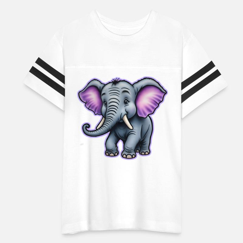 AI Airbrushed Purple & Gray Elephant Cartoon