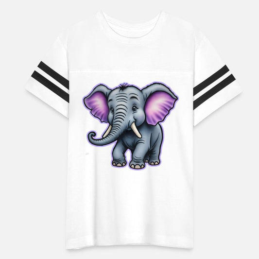 AI Airbrushed Purple & Gray Elephant Cartoon