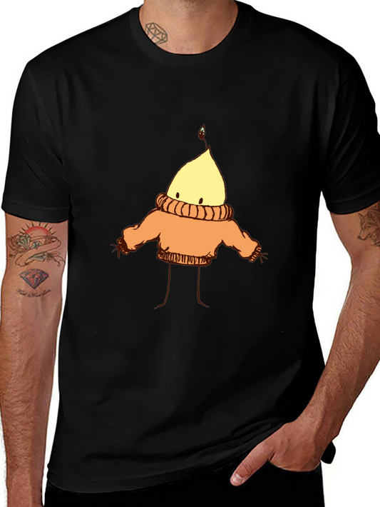 Cozy Candle Character T-Shirt - Black