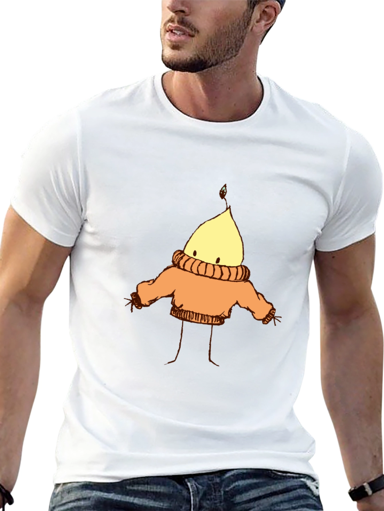 Cozy Candle Character T-Shirt - Black