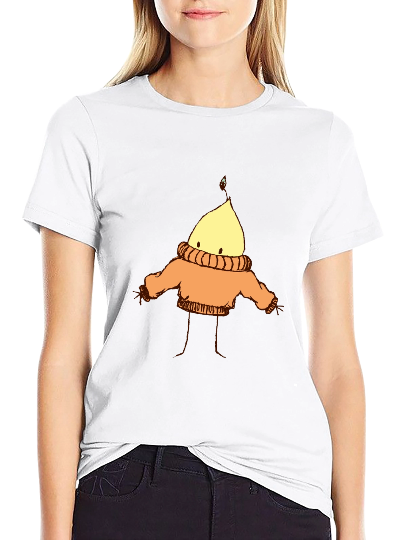 Cozy Candle Character T-Shirt - Black