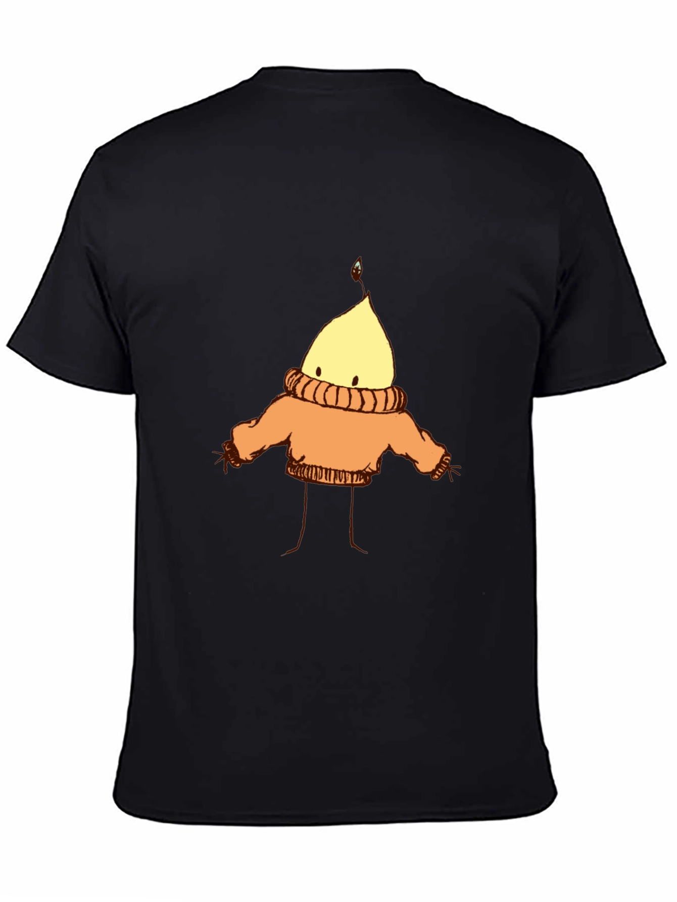 Cozy Candle Character T-Shirt - Black