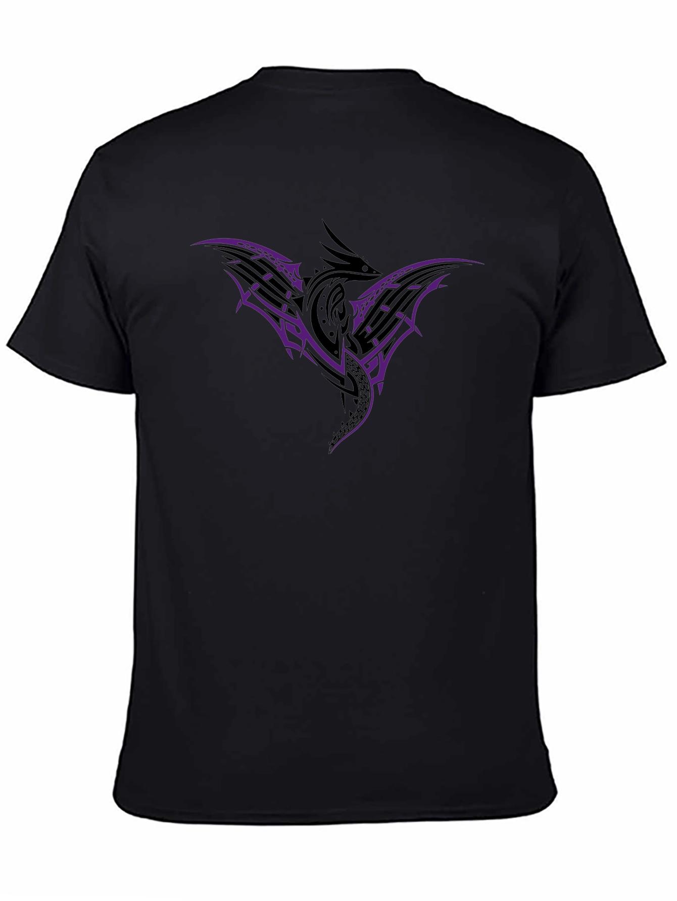 Tribal Dragon Graphic T-Shirt - Black