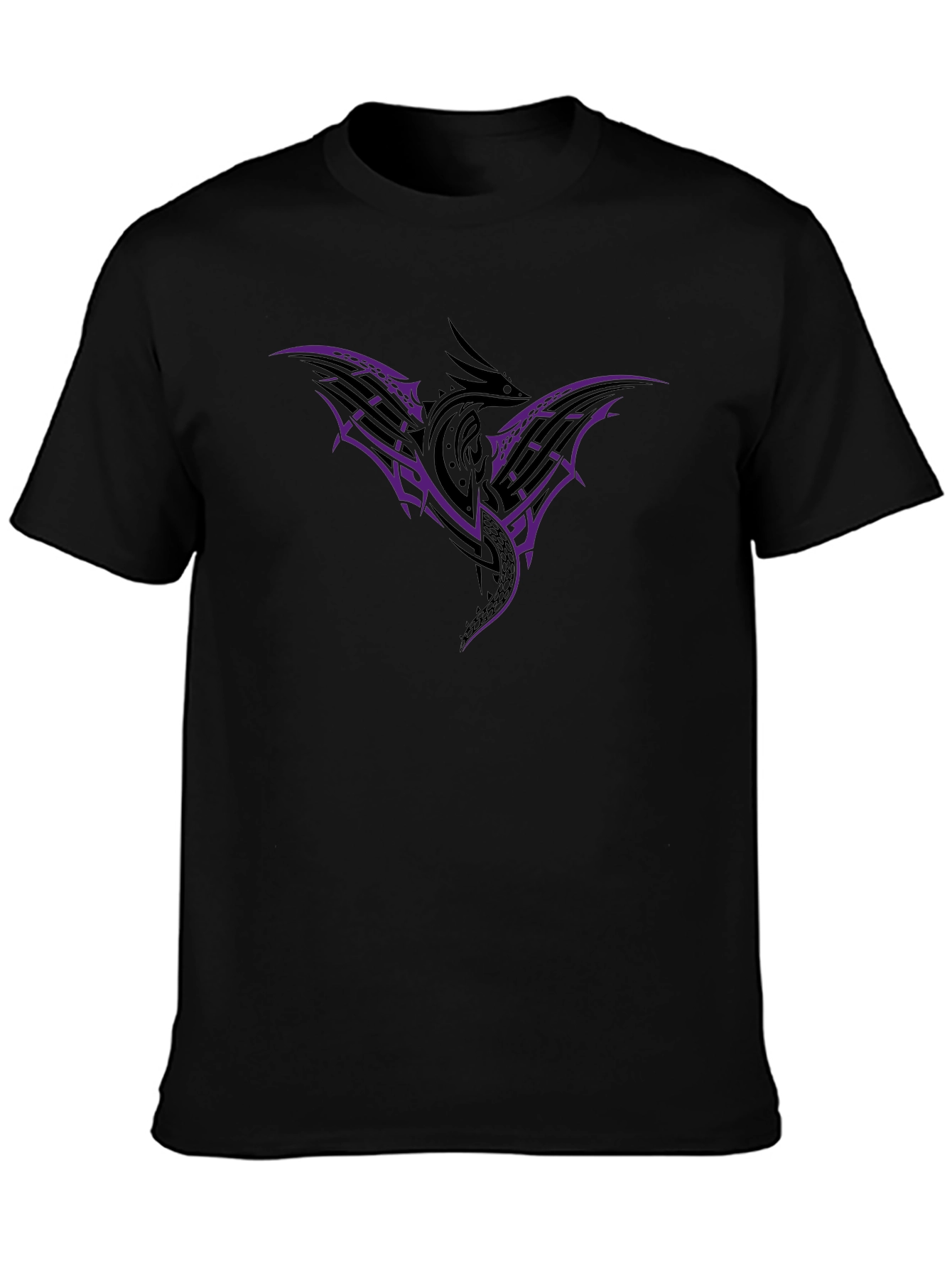Tribal Dragon Graphic T-Shirt - Black