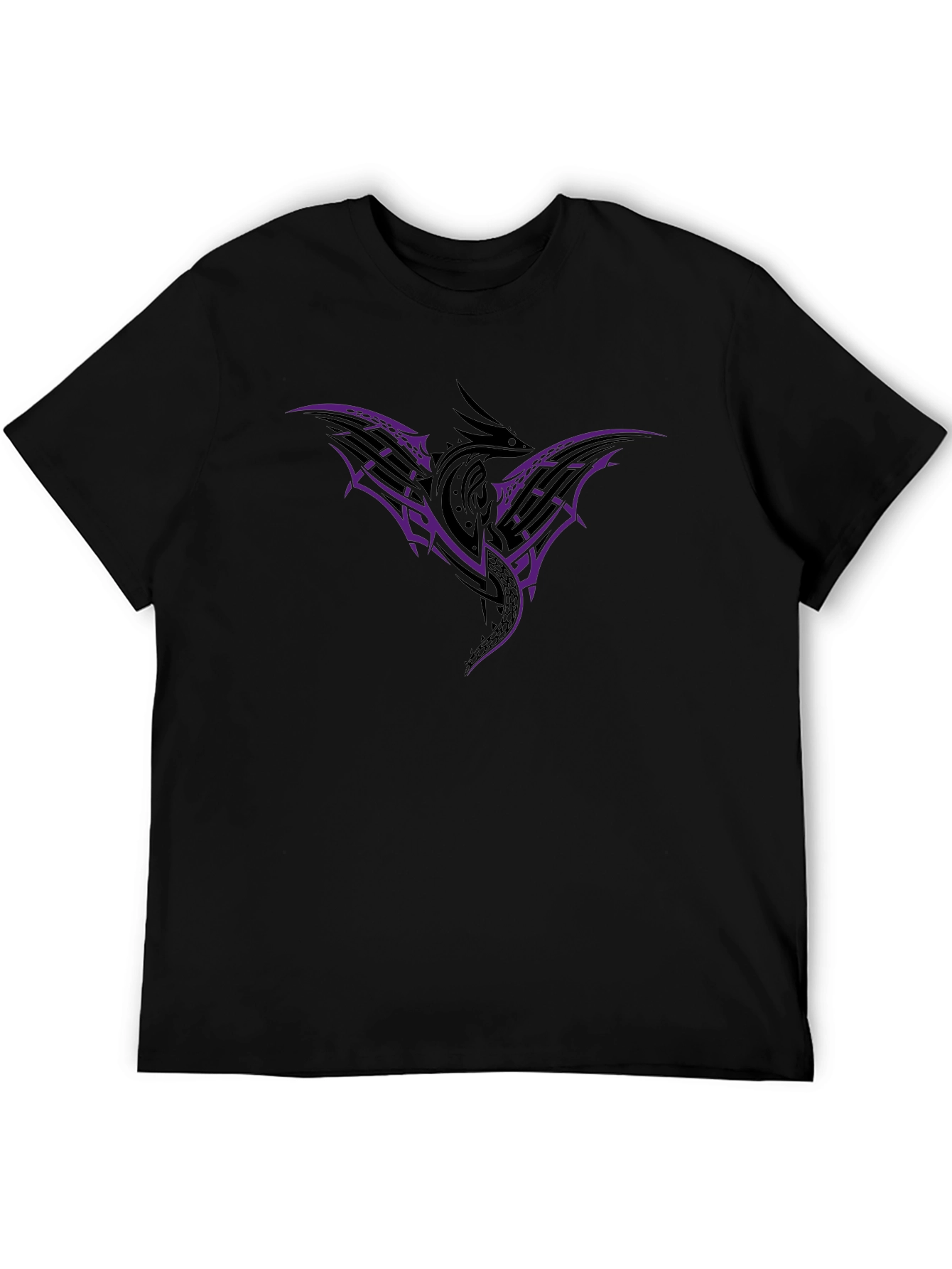 Tribal Dragon Graphic T-Shirt - Black