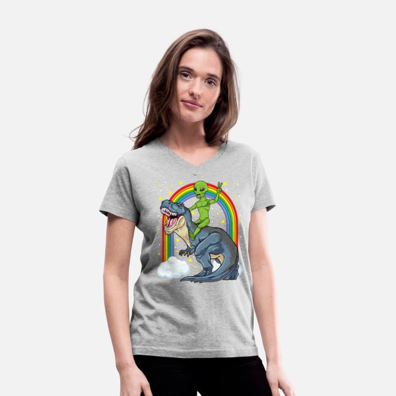 Alien Riding Dinosaur T Rex UFO Space Extraterrest