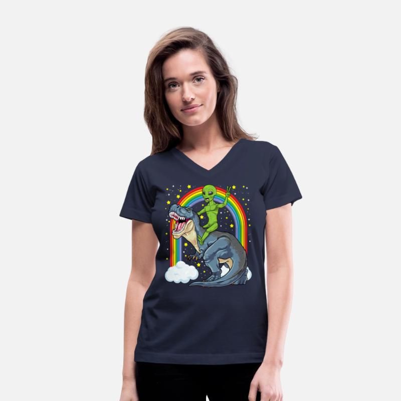 Alien Riding Dinosaur T Rex UFO Space Extraterrest