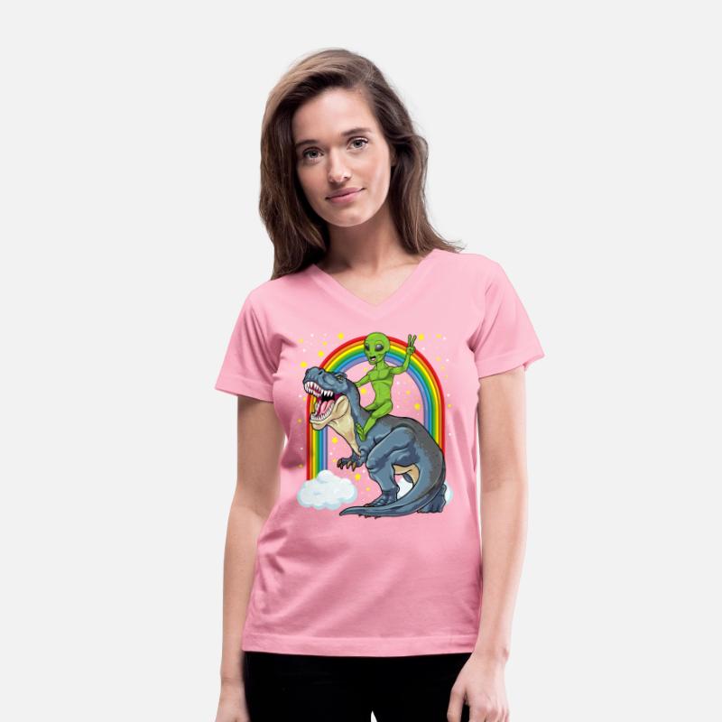 Alien Riding Dinosaur T Rex UFO Space Extraterrest
