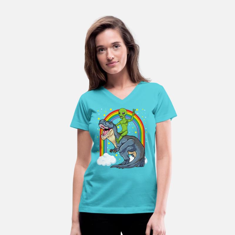 Alien Riding Dinosaur T Rex UFO Space Extraterrest