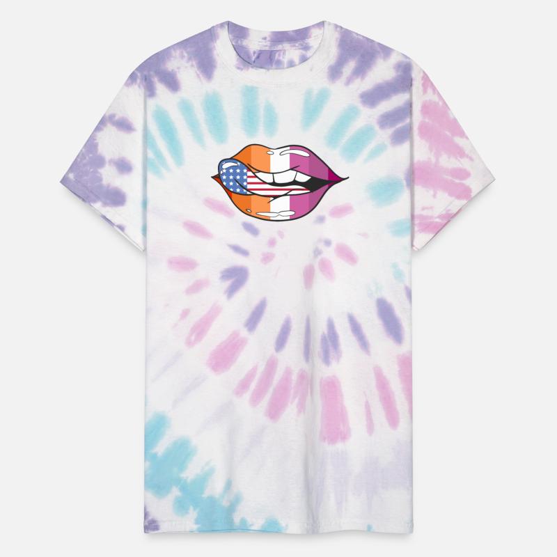 American Flag Tongue Lesbian Flag Lips LGBTQ Pride