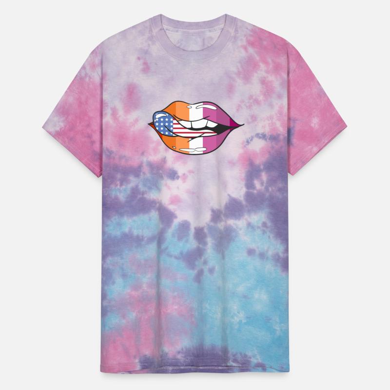 American Flag Tongue Lesbian Flag Lips LGBTQ Pride