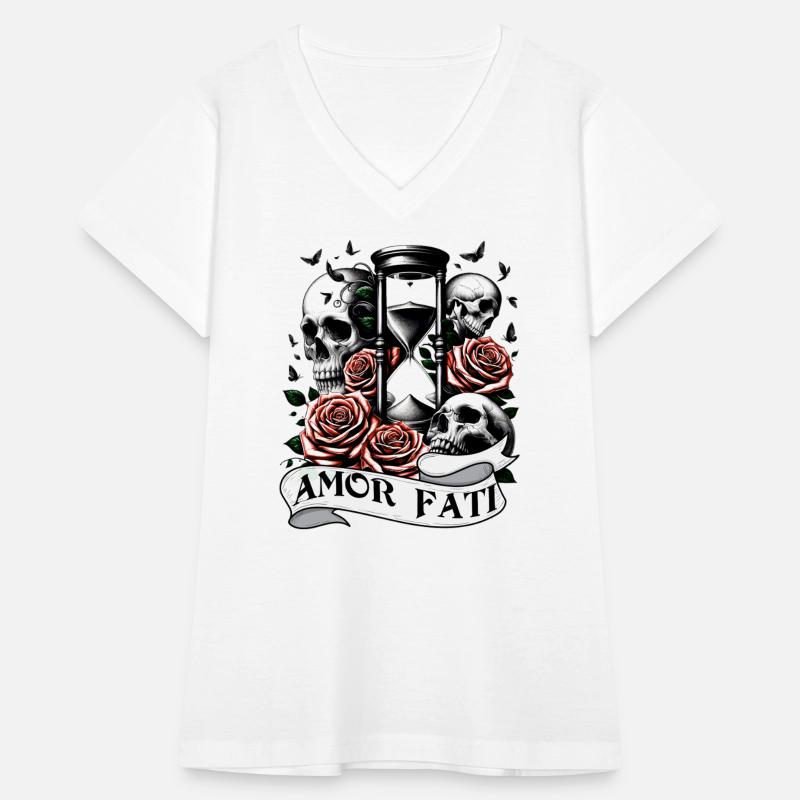 Amor Fati | Stoic Memento Mori Skull & Roses