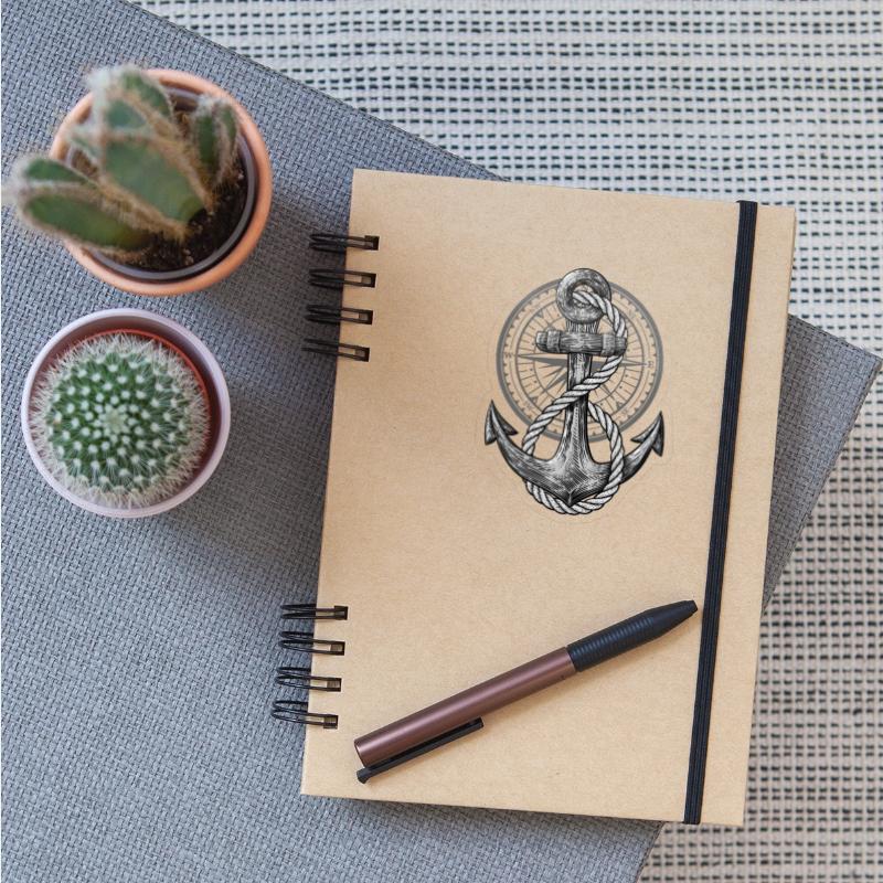 Anchor with compass, maritime design