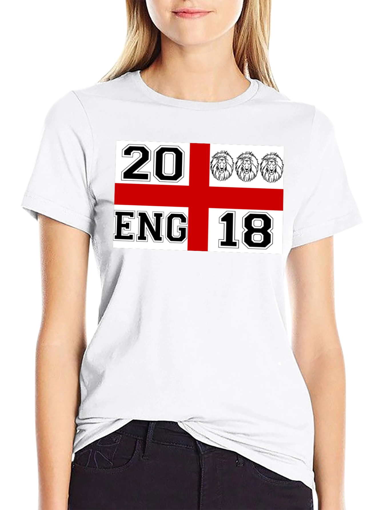 England Soccer T-Shirt - 20 ENG 18 Black Tee